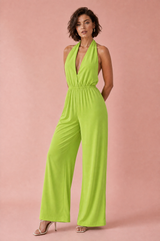 Halterhals jumpsuit med bar rygg