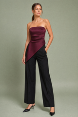 Asymmetrisk rynket topp bustier