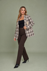 Brun rutet blazer