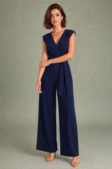 Flytende V-hals jumpsuit