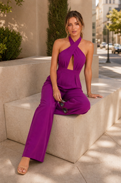 Combinaison col licou dos nu | Variante Violet - Lifestyle | Lounelle Paris