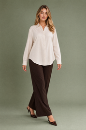 Chemise fluide à col chemise | Vue de face | Lounelle Paris
