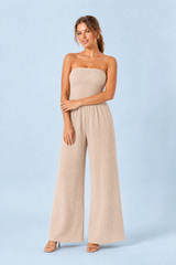 Bandeau jumpsuit med brede ben