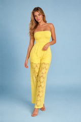 Gul transparent bandeau jumpsuit
