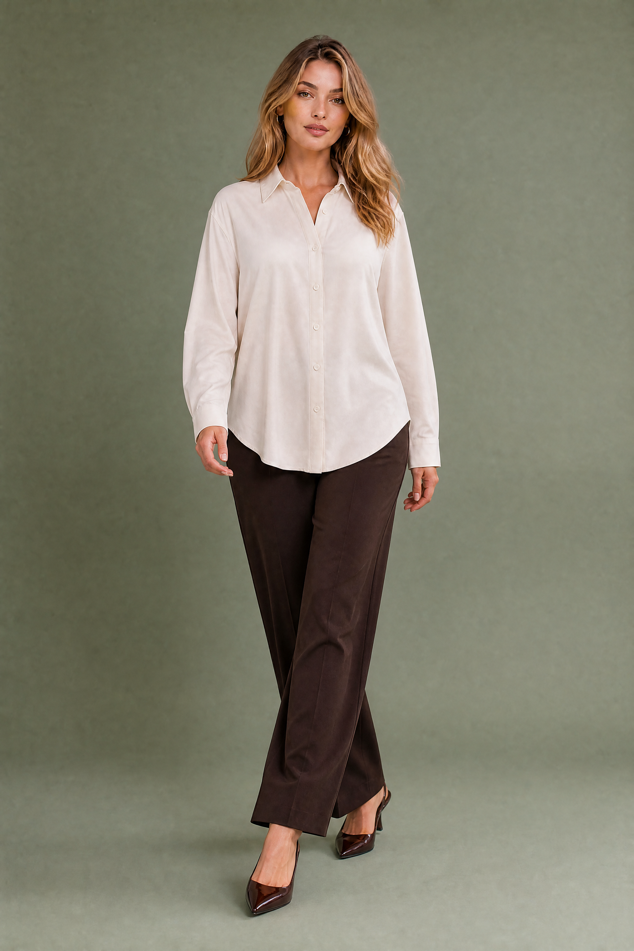Chemise fluide à col chemise | Vue en mouvement | Lounelle Paris