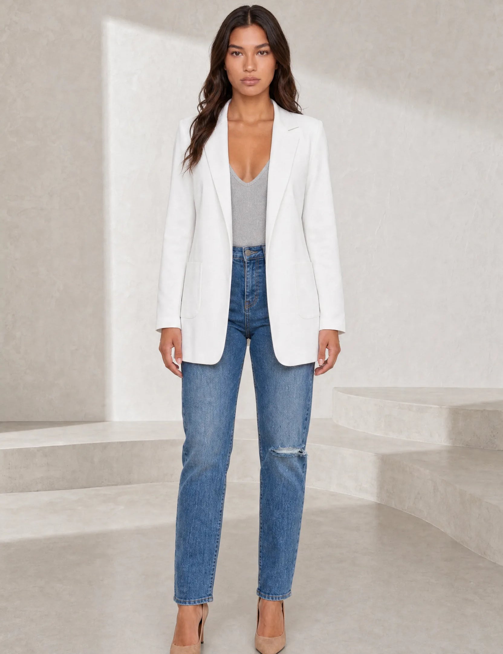 Blazer ajusté à col tailleur | Lounelle Paris