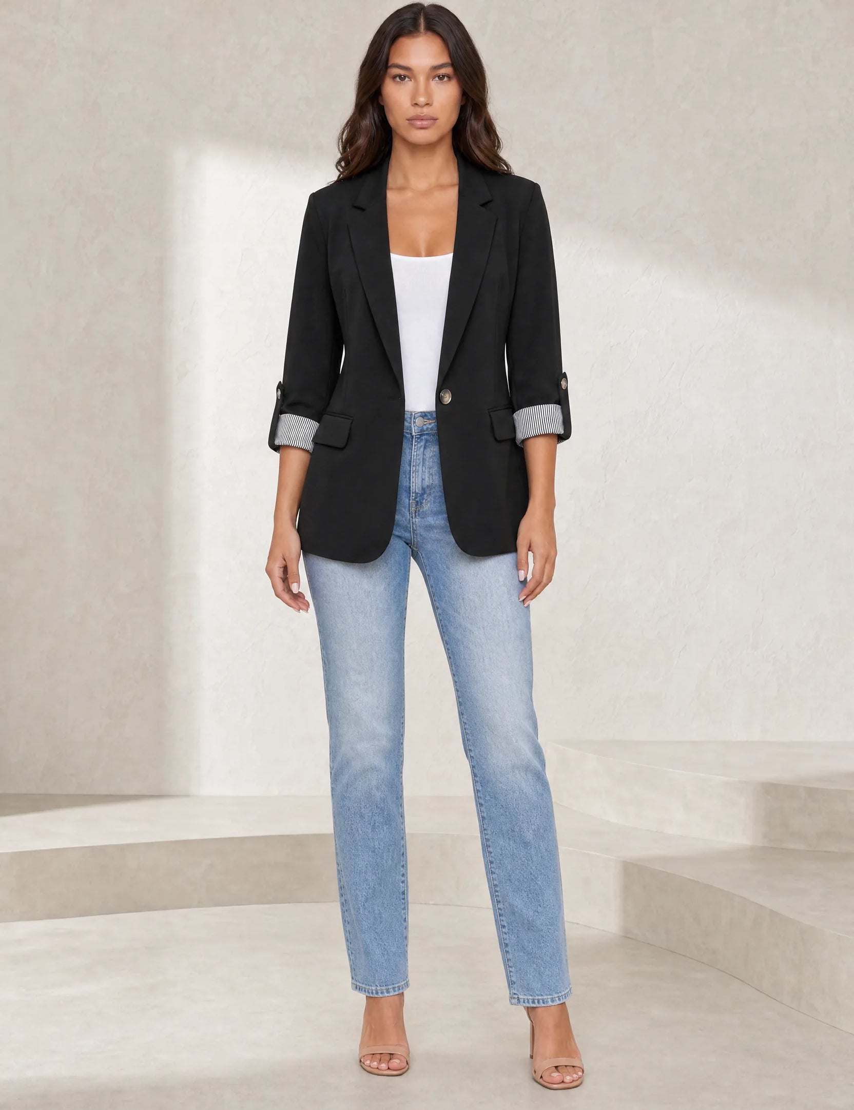 Blazer ajusté manches trois-quarts | Lounelle Paris