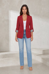 Blazer ajusté manches trois-quarts