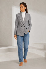Blazer ajusté motif pied-de-poule