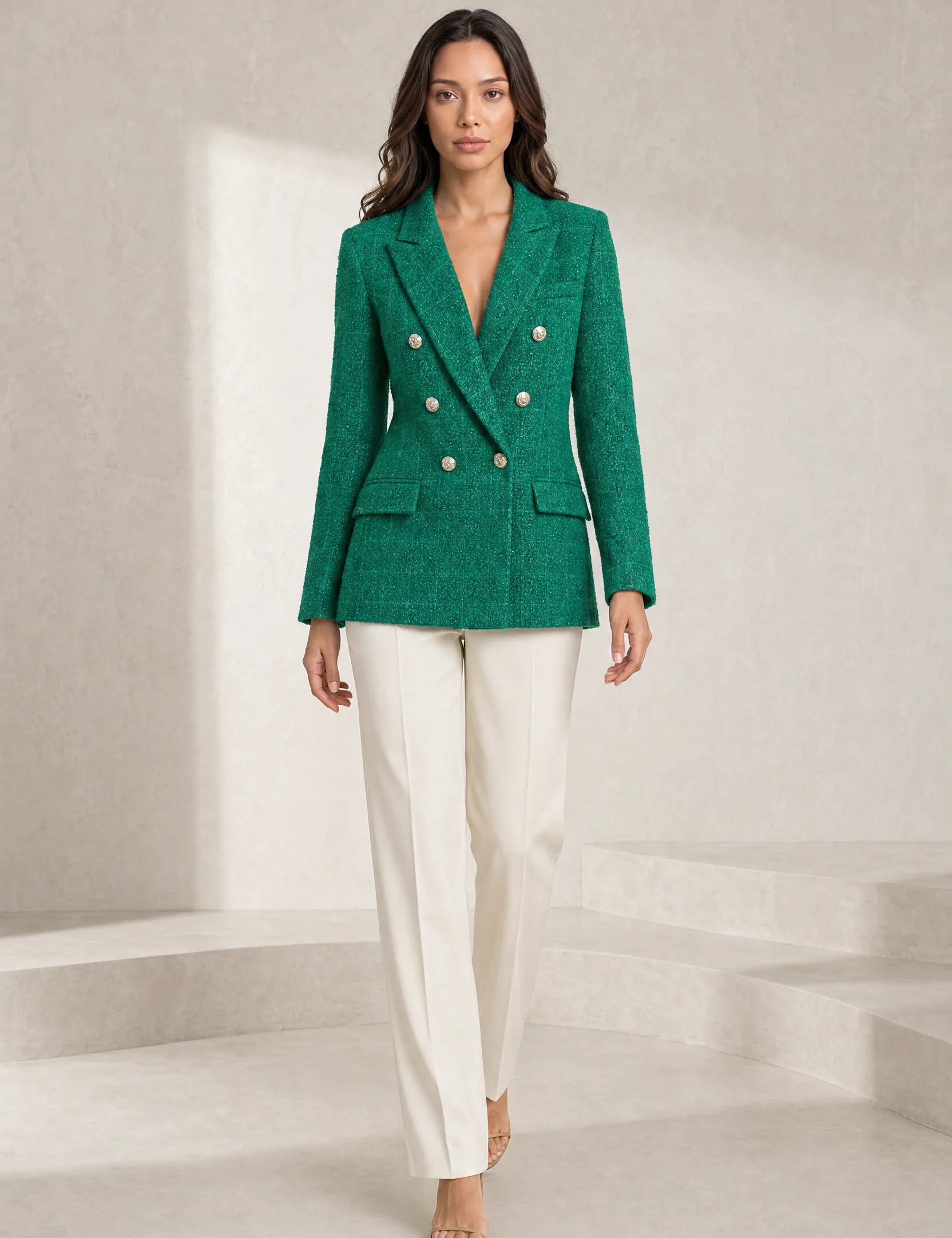 Blazer croisé en tweed | Lounelle Paris