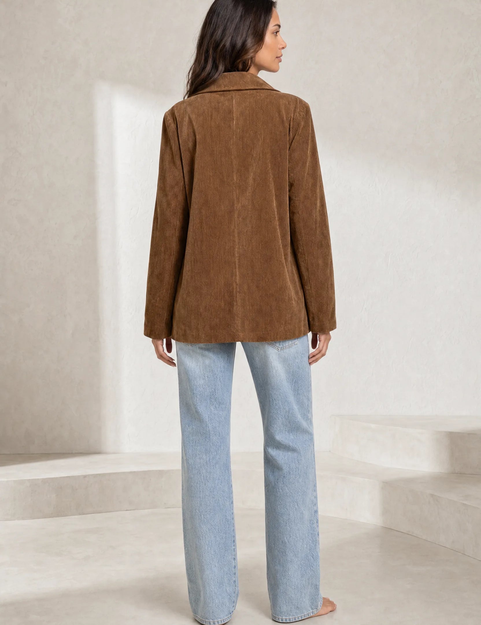 Blazer mi-long velours côtelé | Lounelle Paris