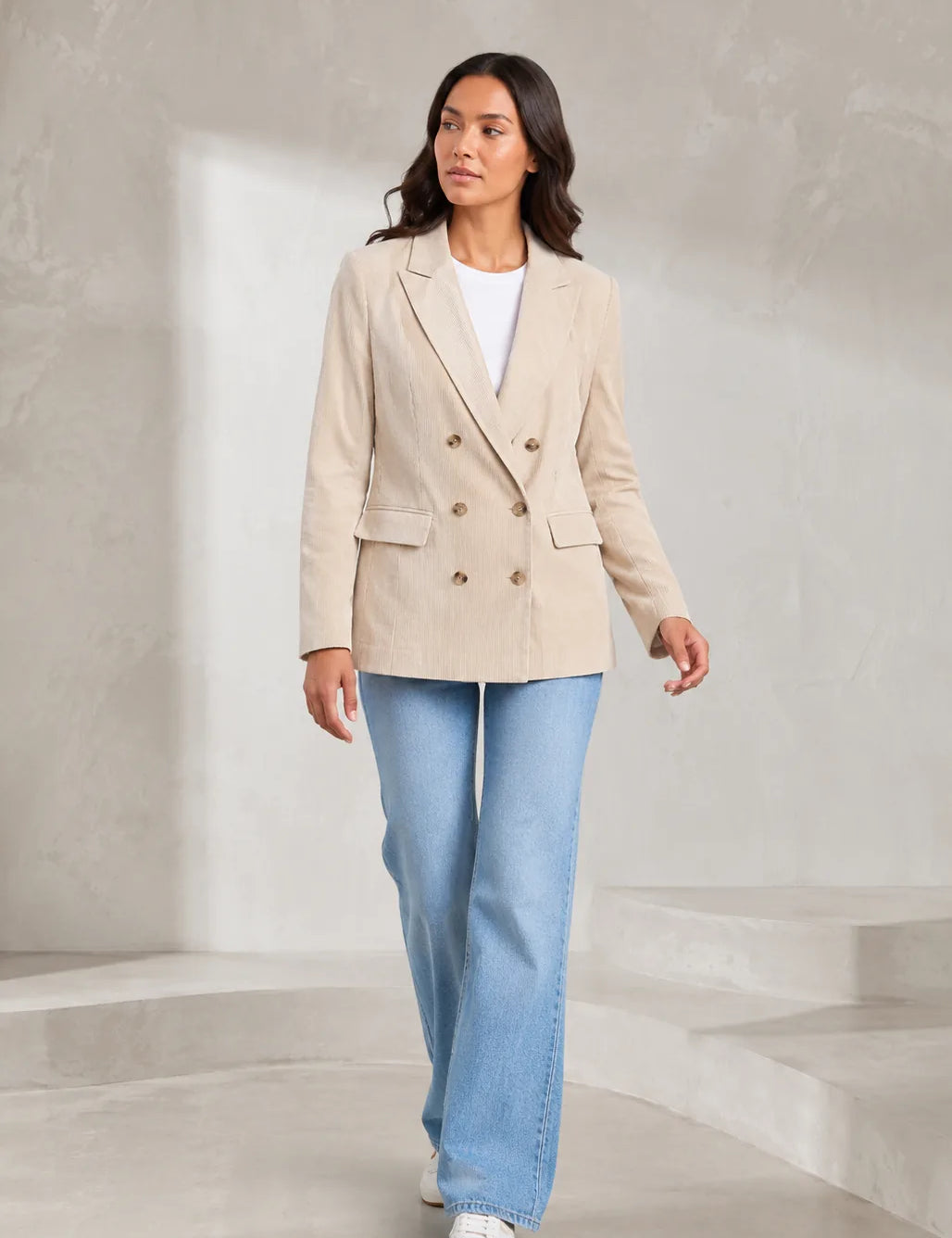 Blazer mi-long velours côtelé | Lounelle Paris