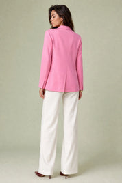 Blazer rose ample à épaulettes | Vue de dos | Lounelle Paris