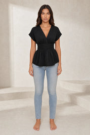 Blouse col V taille cintrée | Lounelle Paris