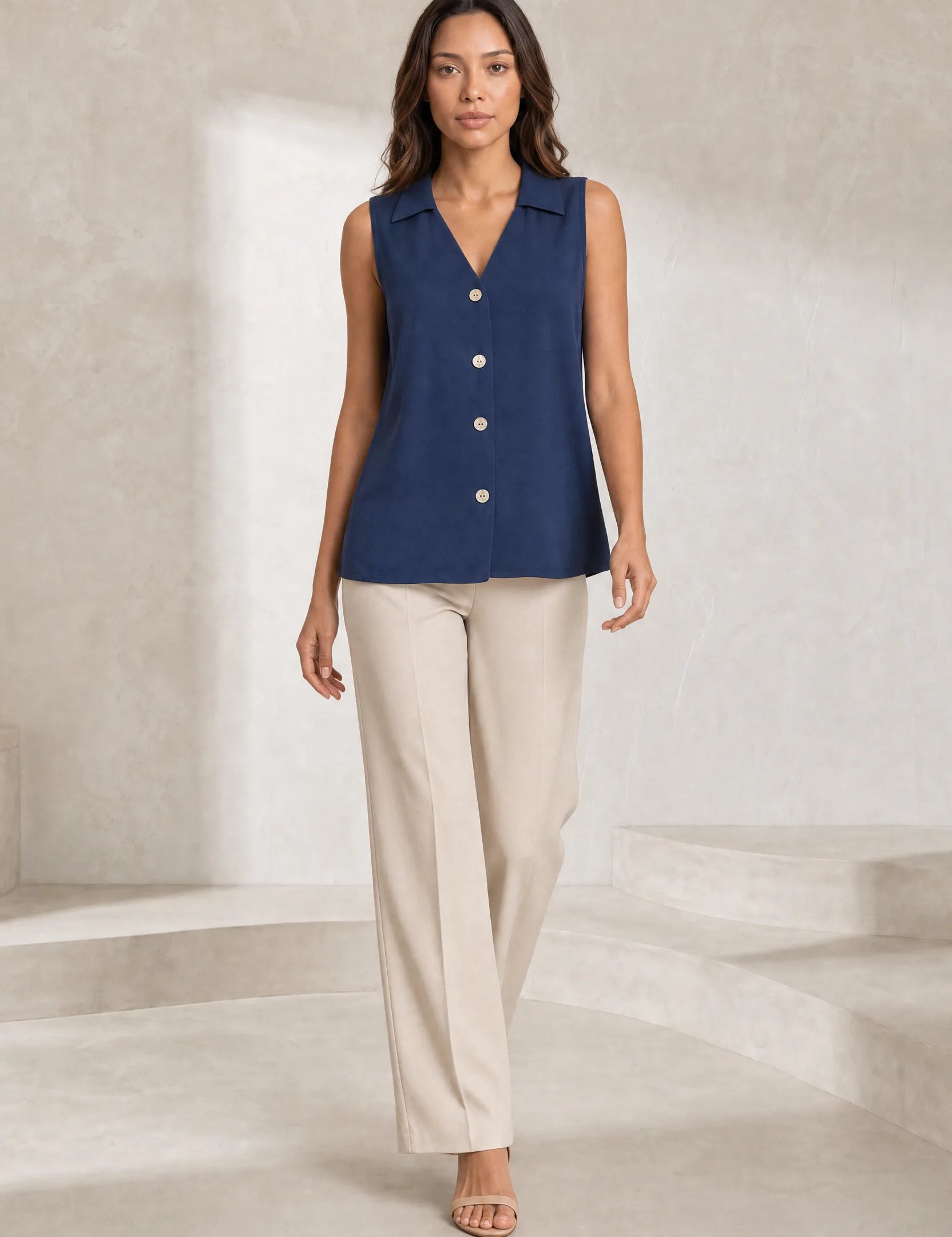 Blouse sansmanches col en V | Lounelle Paris