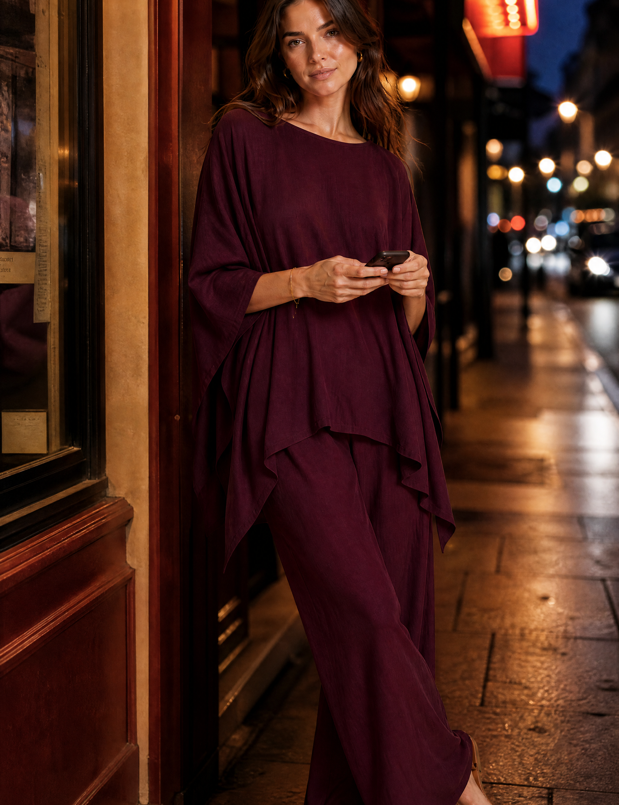Ensemble ample encolure bateau | Variante Bordeaux - Lifestyle | Lounelle Paris