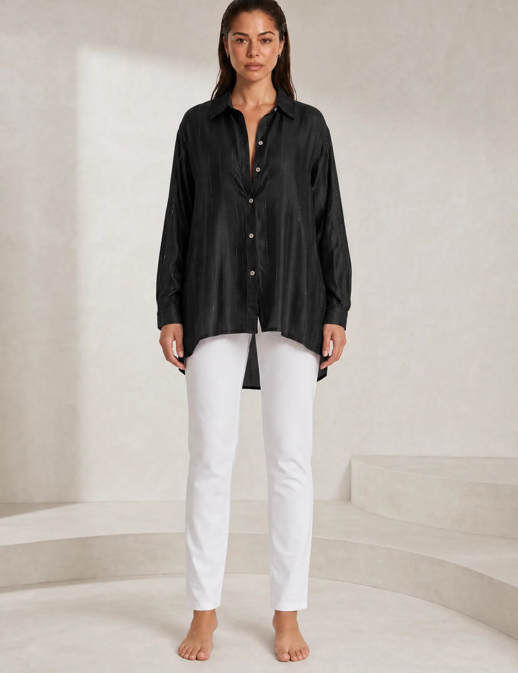 Chemise ample à lignes scintillantes | Lounelle Paris