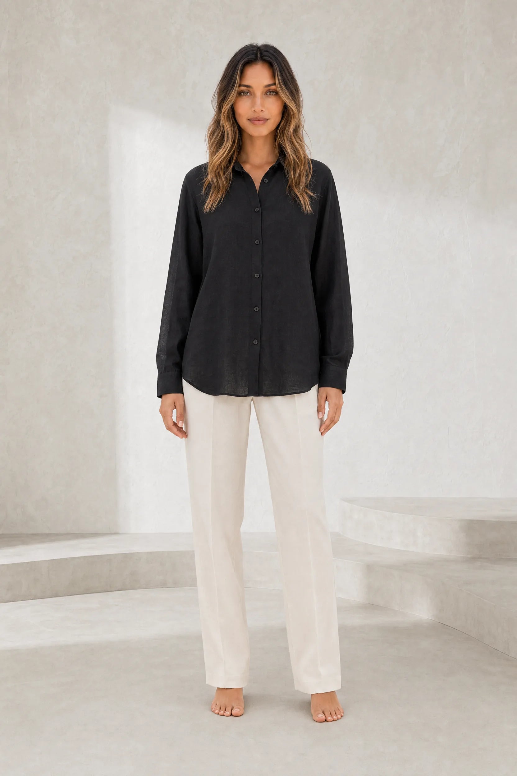 Chemise fluide à col rabattu | Lounelle Paris