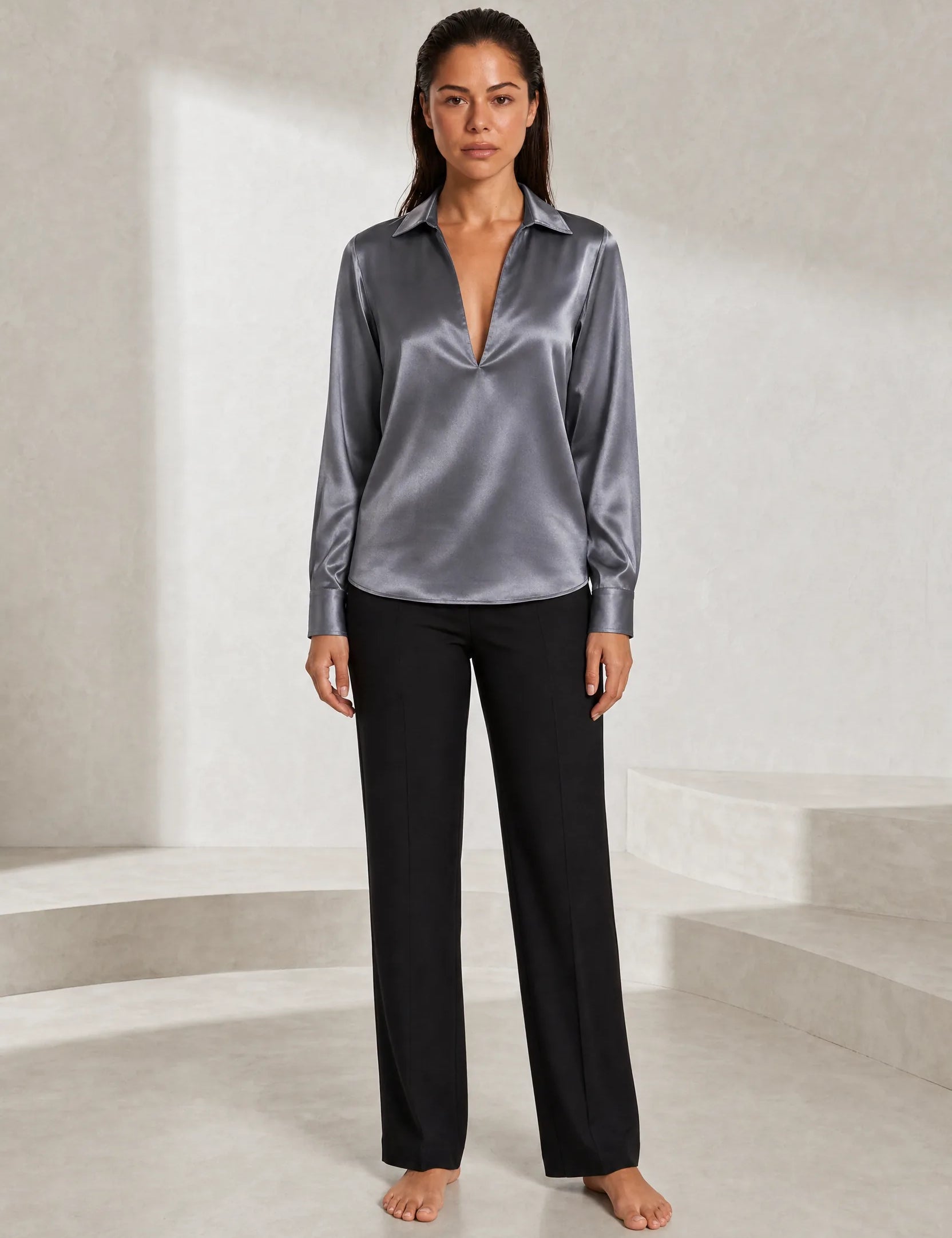 Chemise fluide col V | Lounelle Paris
