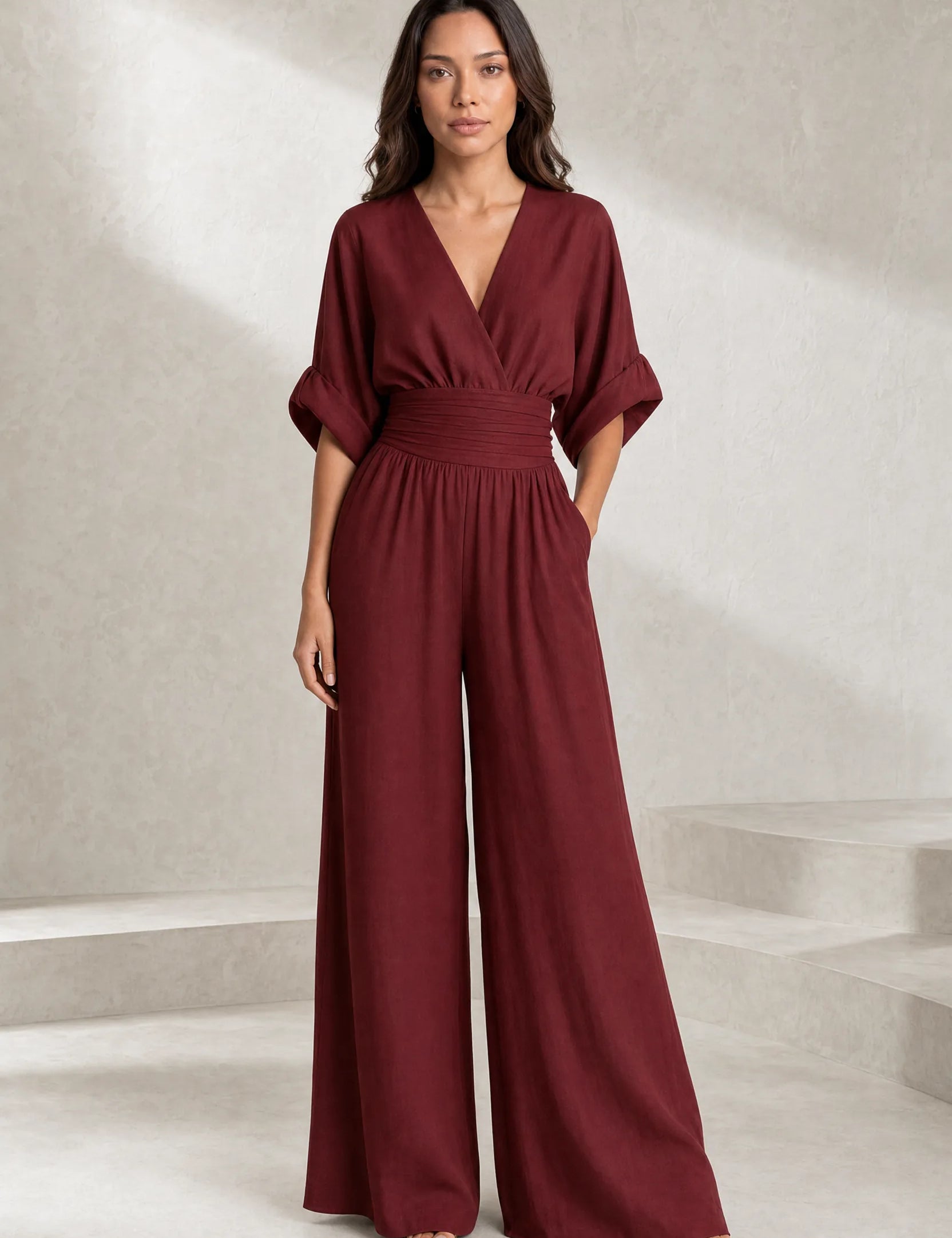 Combinaison col V taille haute | Lounelle Paris