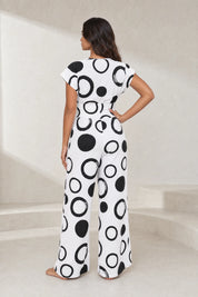 Combinaison imprimée col V taille haute | Lounelle Paris