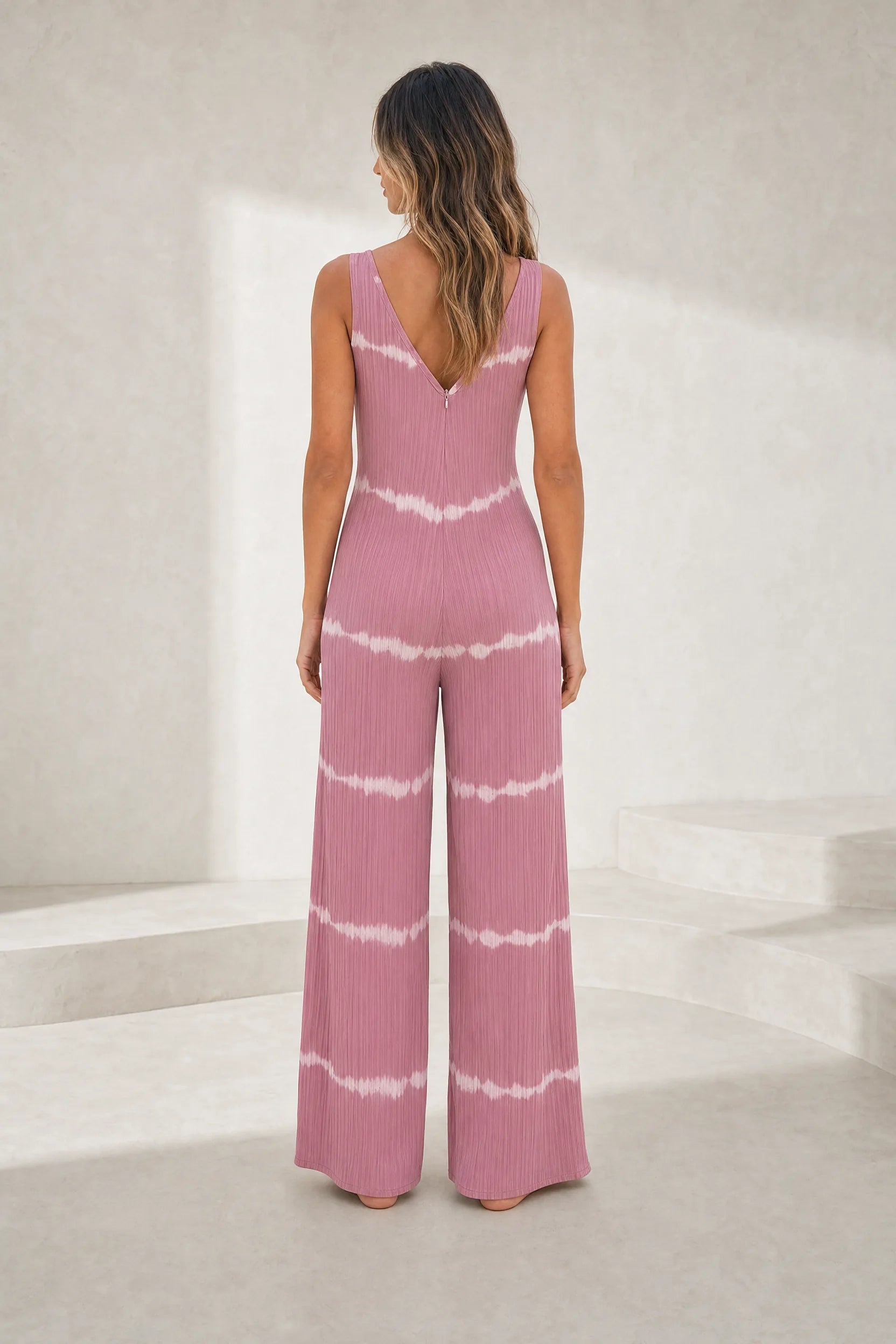 Combinaison rose plissée dos nu | Lounelle Paris