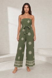 Combinaison verte bandeau dos nu | Lounelle Paris