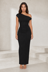 Robe longue asymétrique moulante