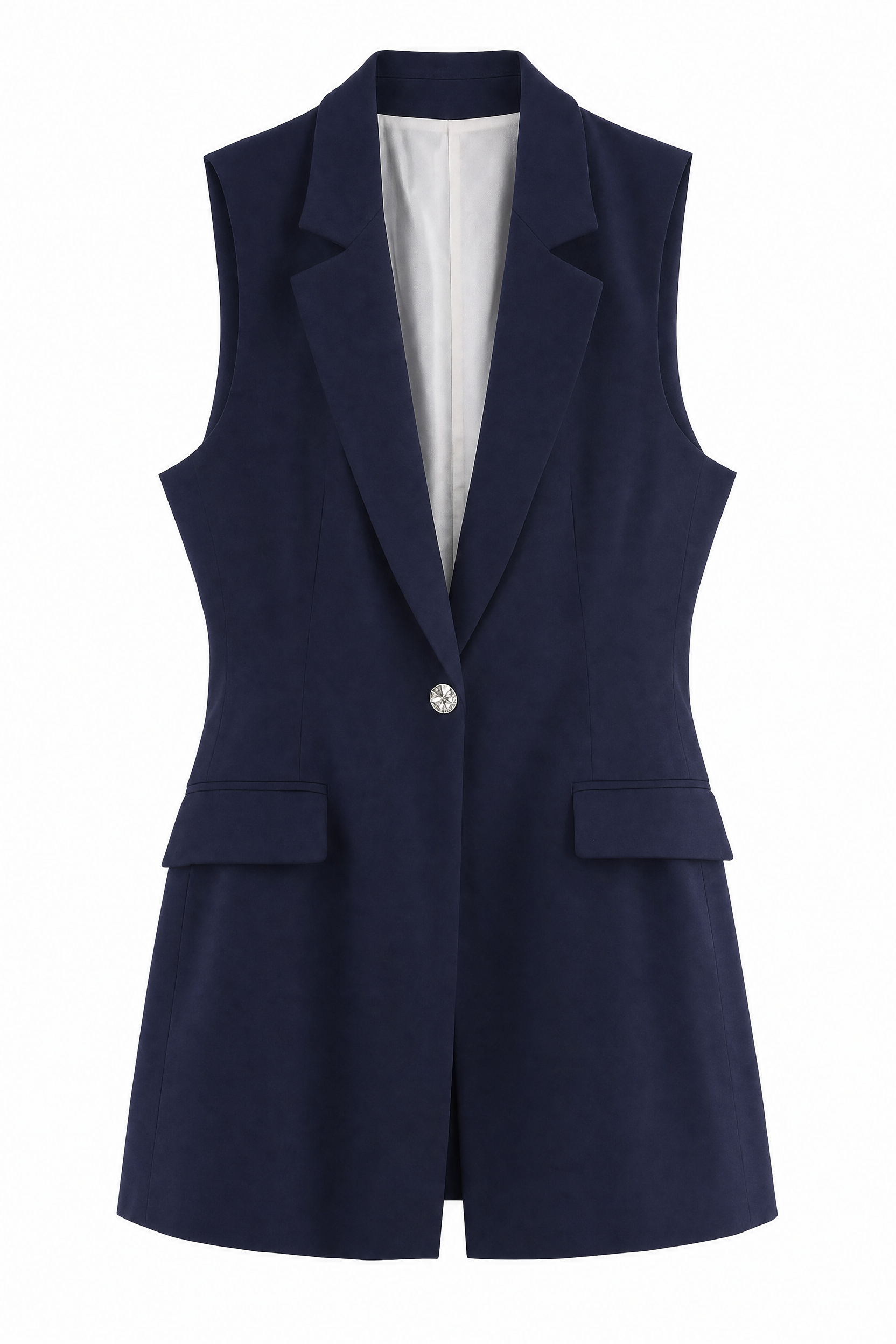 Gilet long style tailleur col en V | Lounelle Paris
