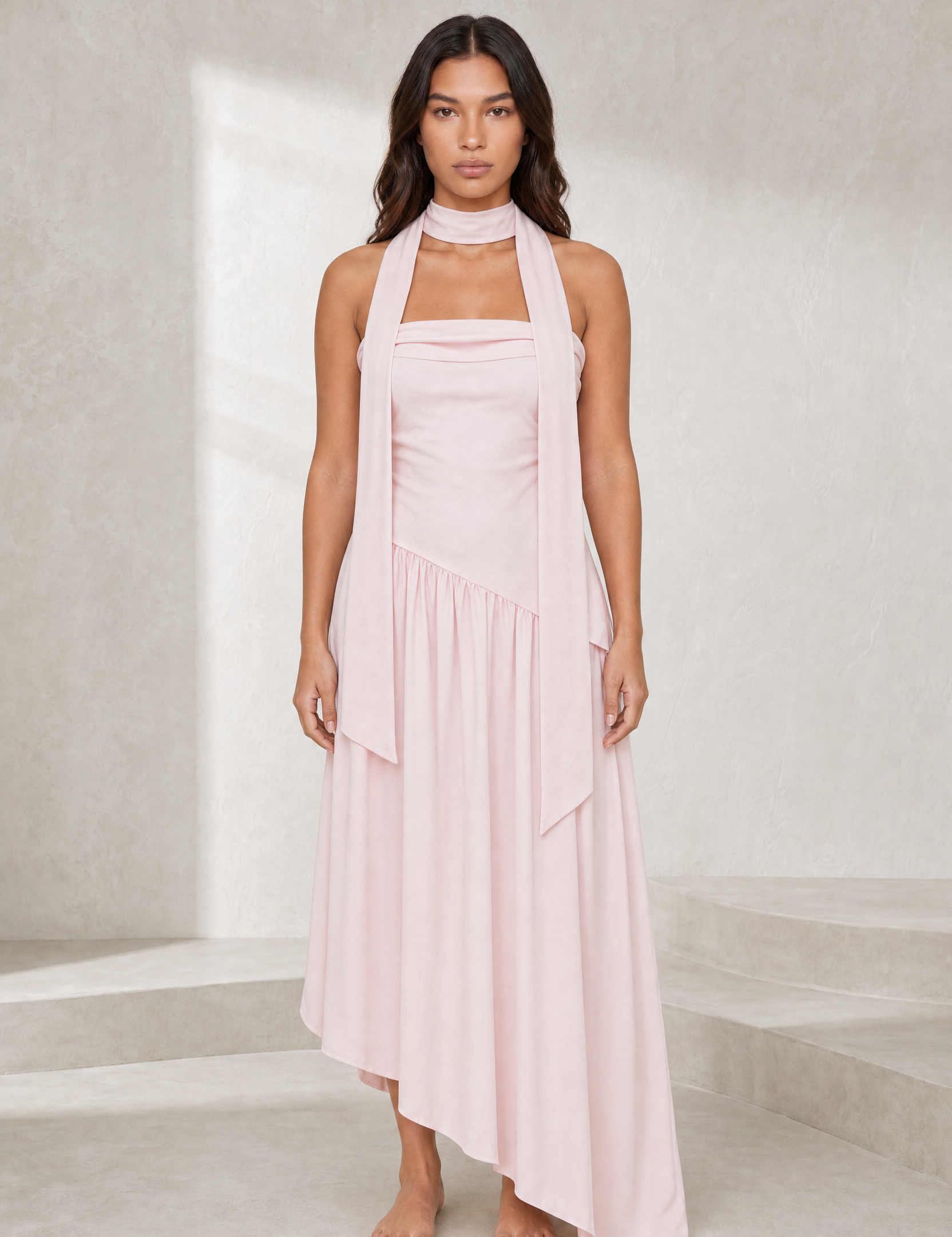 Robe longue bustier asymétrique | Lounelle Paris