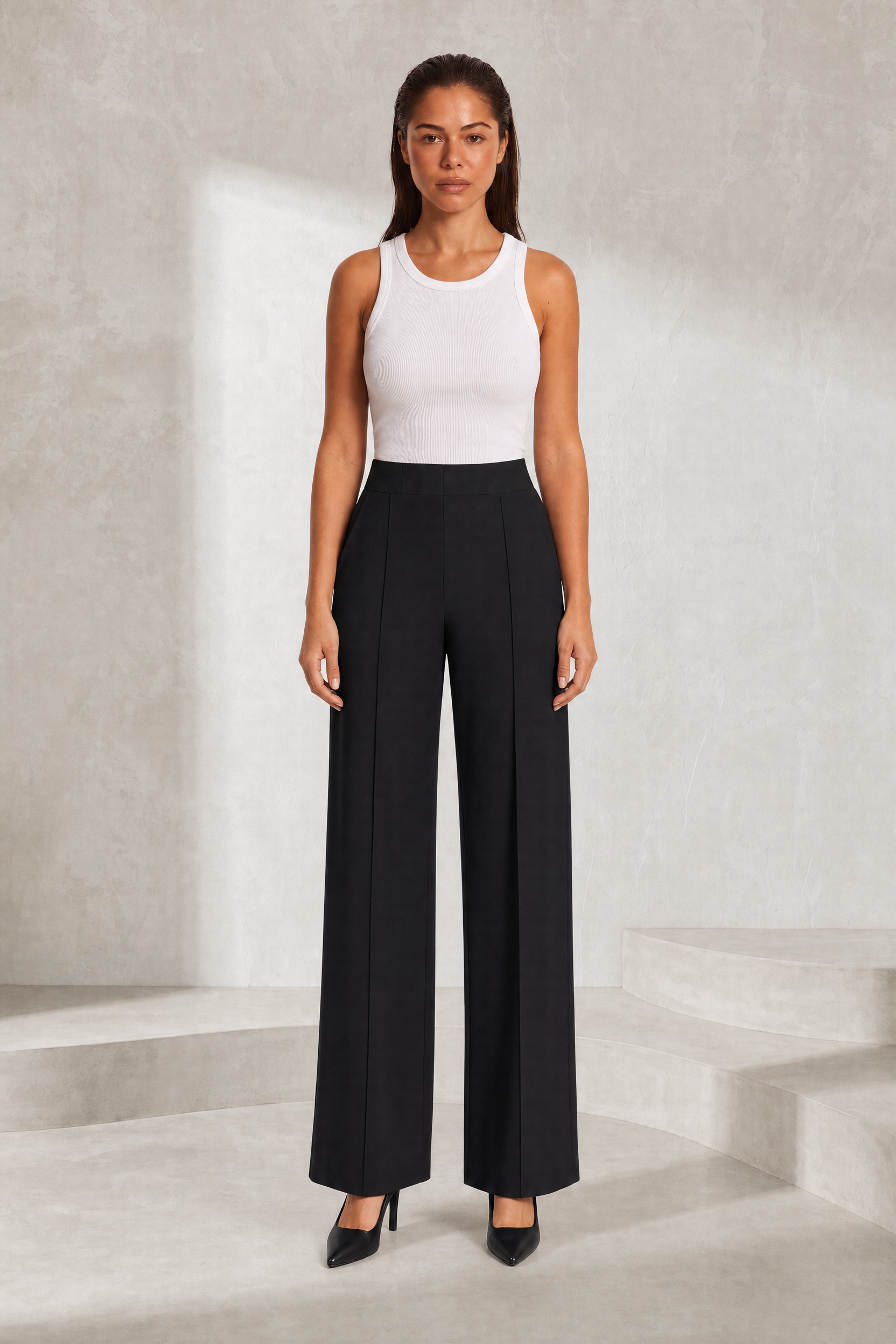 Pantalon large taille haute fluide | Lounelle Paris