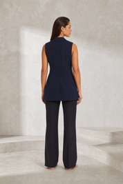 Gilet long style tailleur col en V | Lounelle Paris