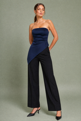 Asymmetrisk rynket topp bustier