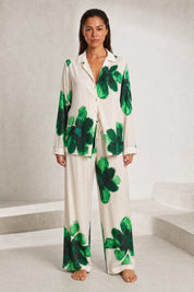 Ensemble écru fluide imprimé floral | Lounelle Paris