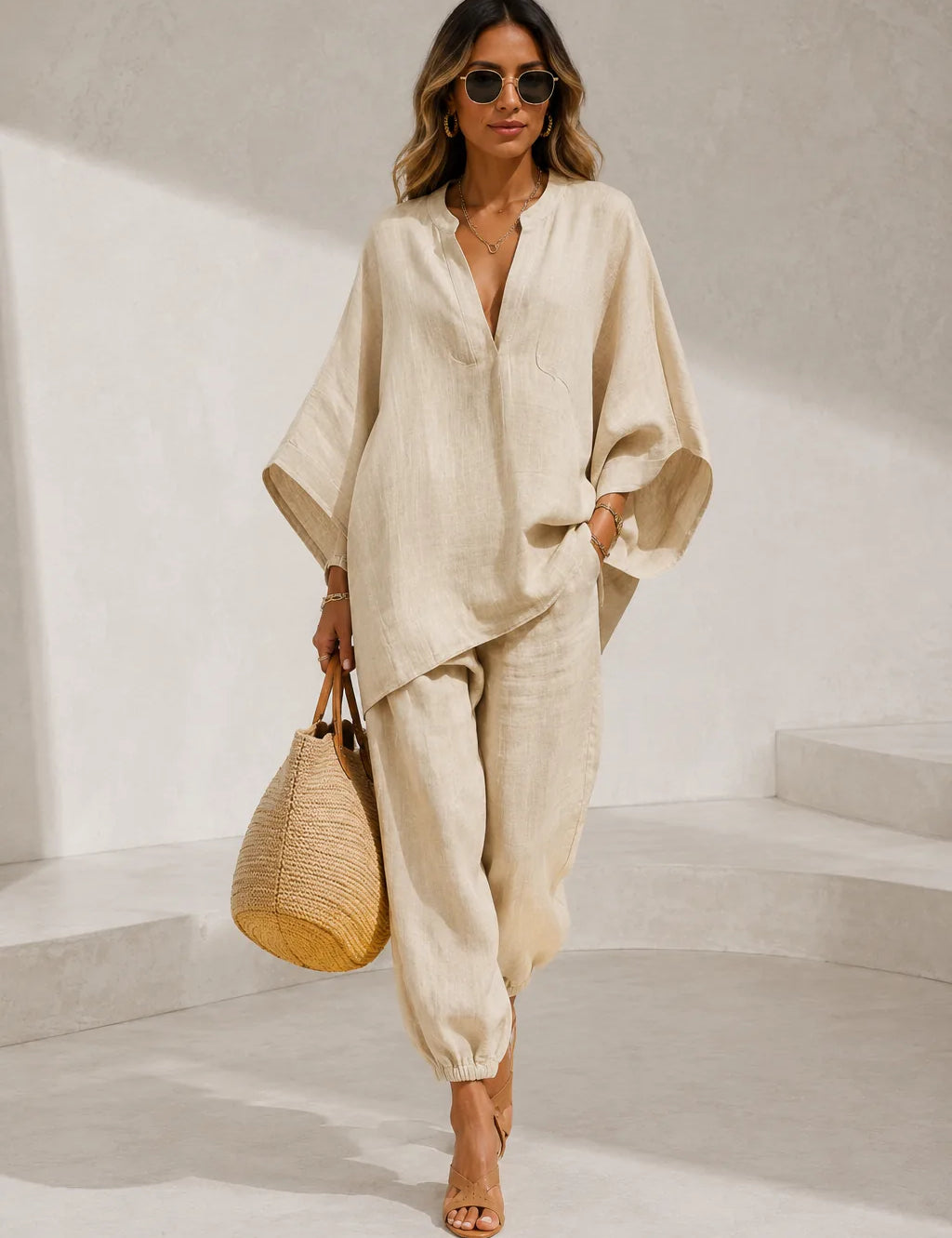 Ensemble fluide col V | Lounelle Paris