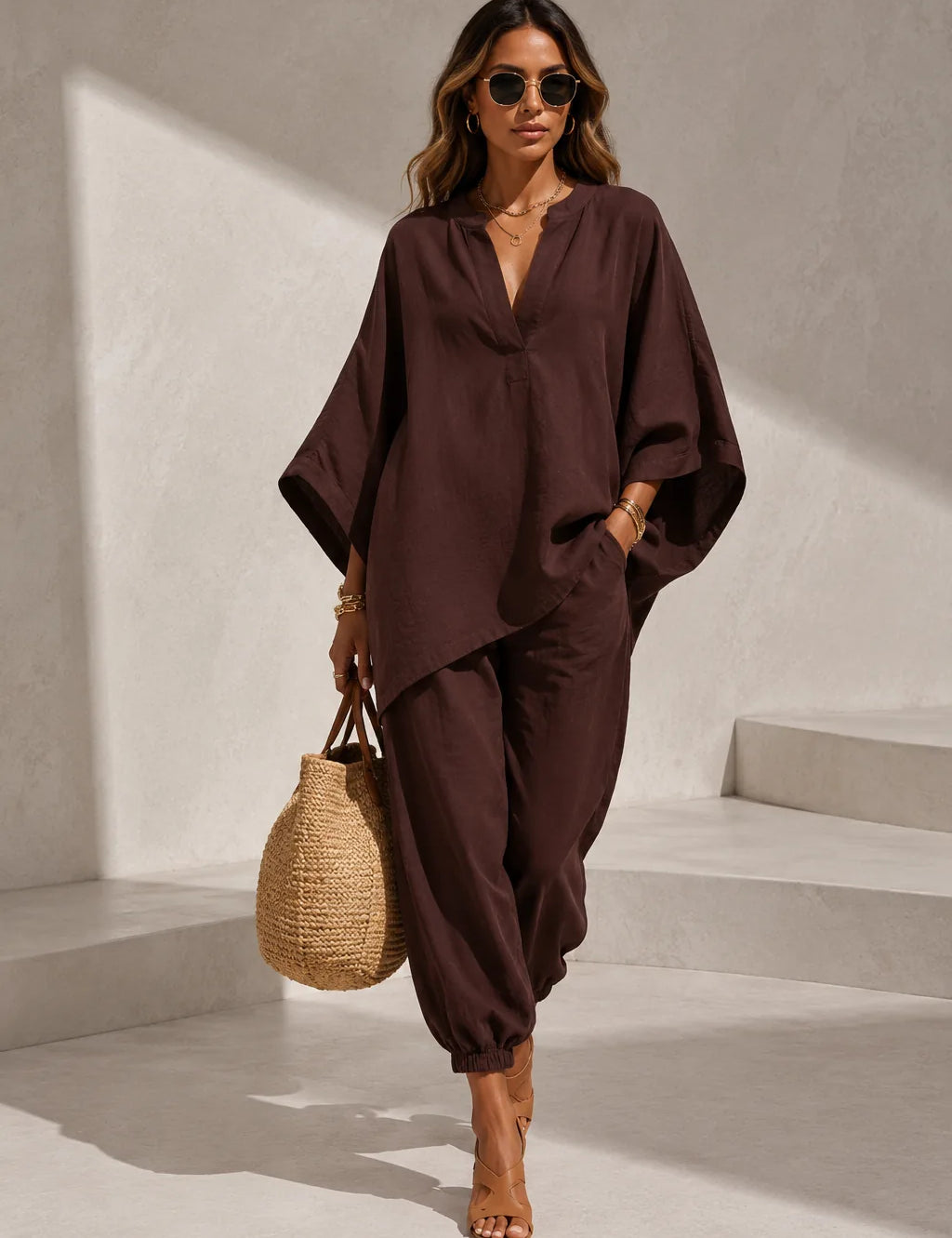 Ensemble fluide col V | Lounelle Paris