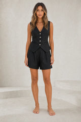 Ensemble gilet et short col V