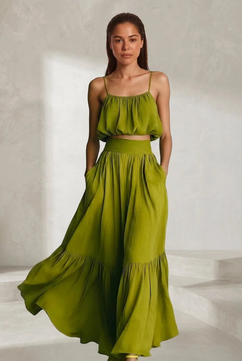 Ensemble jupe longue fines bretelles | Lounelle Paris