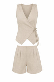 Ensemble kaki col V croisé | Lounelle Paris