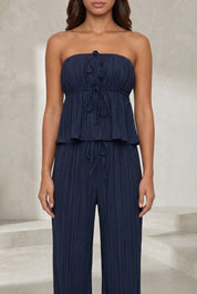 Ensemble pantalon large bustier volanté | Lounelle Paris
