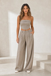Ensemble rayé bandeau et pantalon large | Lounelle Paris