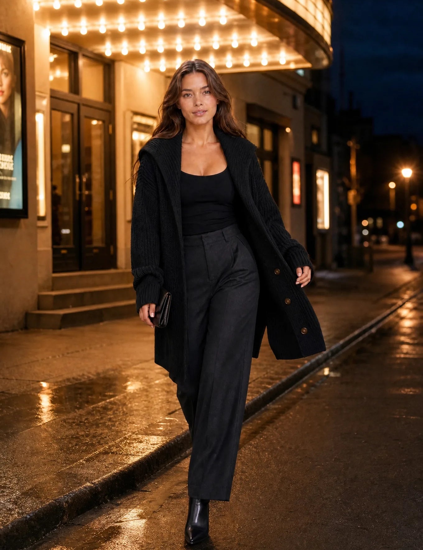 Gilet ample col châle | Variante Noir - Lifestyle | Lounelle Paris