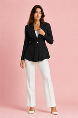 Teksturert blazer-vest, tettsittende