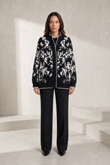 Gilet jacquard col montant