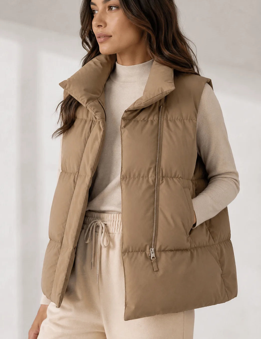 Gilet matelassé court col montant | Lounelle Paris