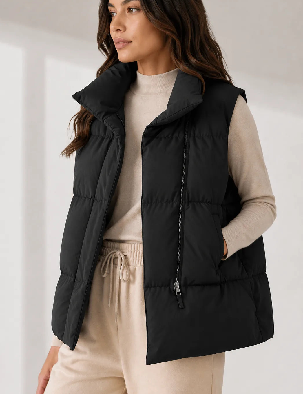 Gilet matelassé court col montant | Lounelle Paris