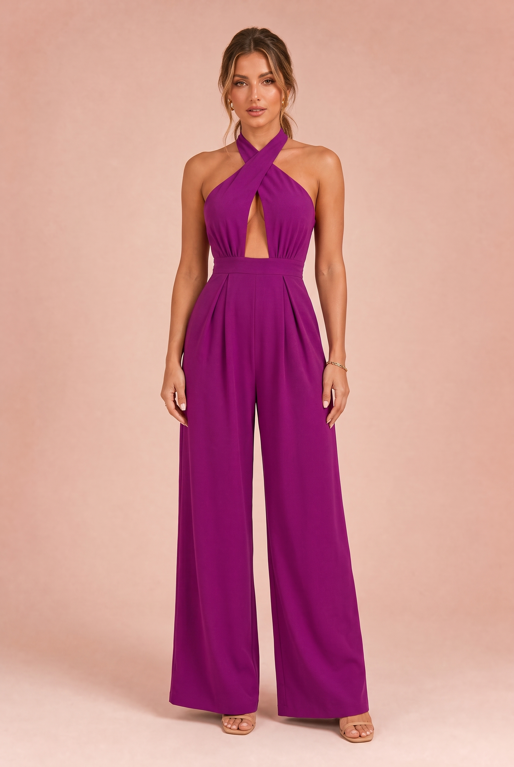 Combinaison col licou dos nu | Variante Violet | Lounelle Paris