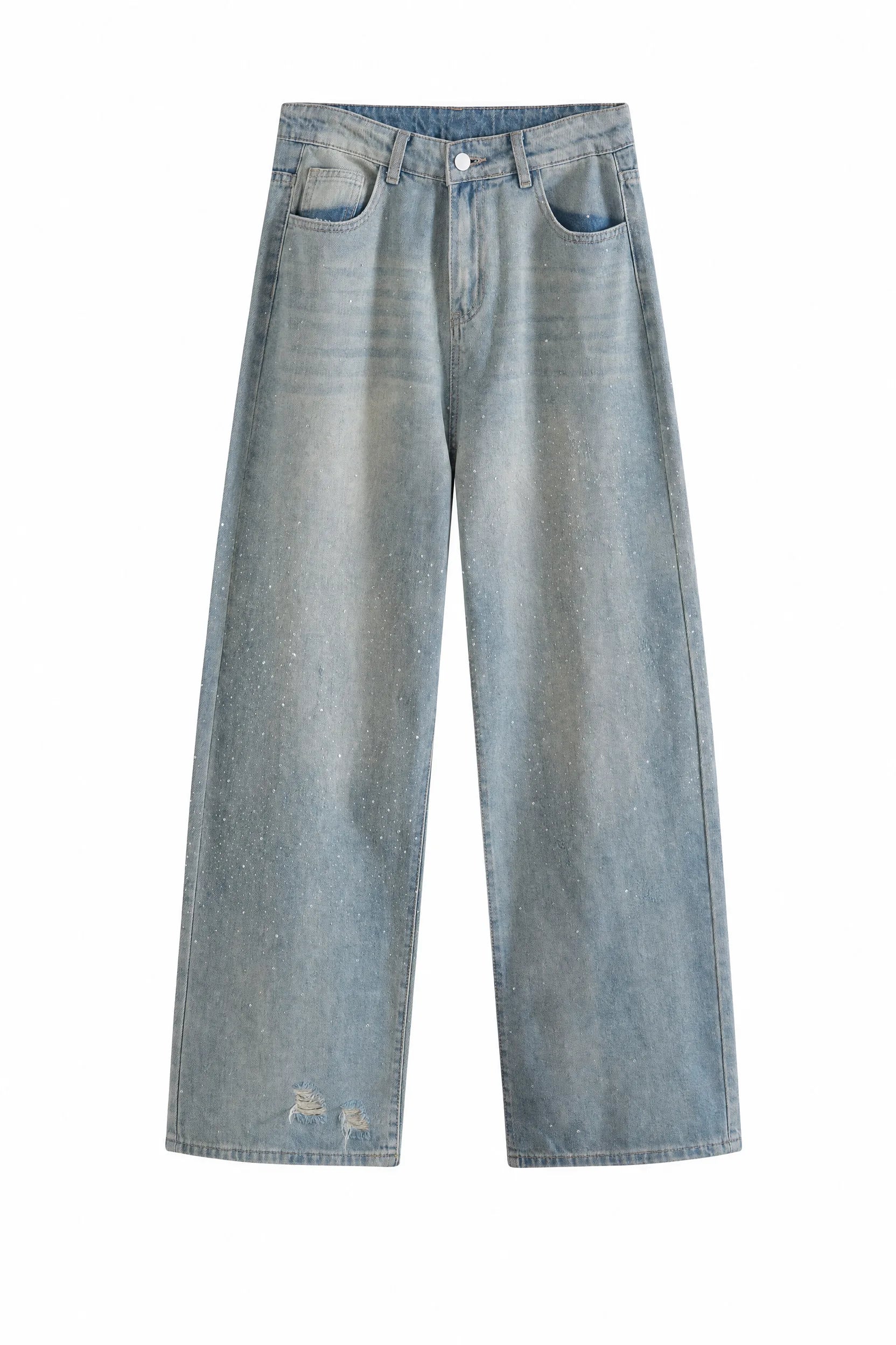 Jean bleu délavé coupe ample | Lounelle Paris