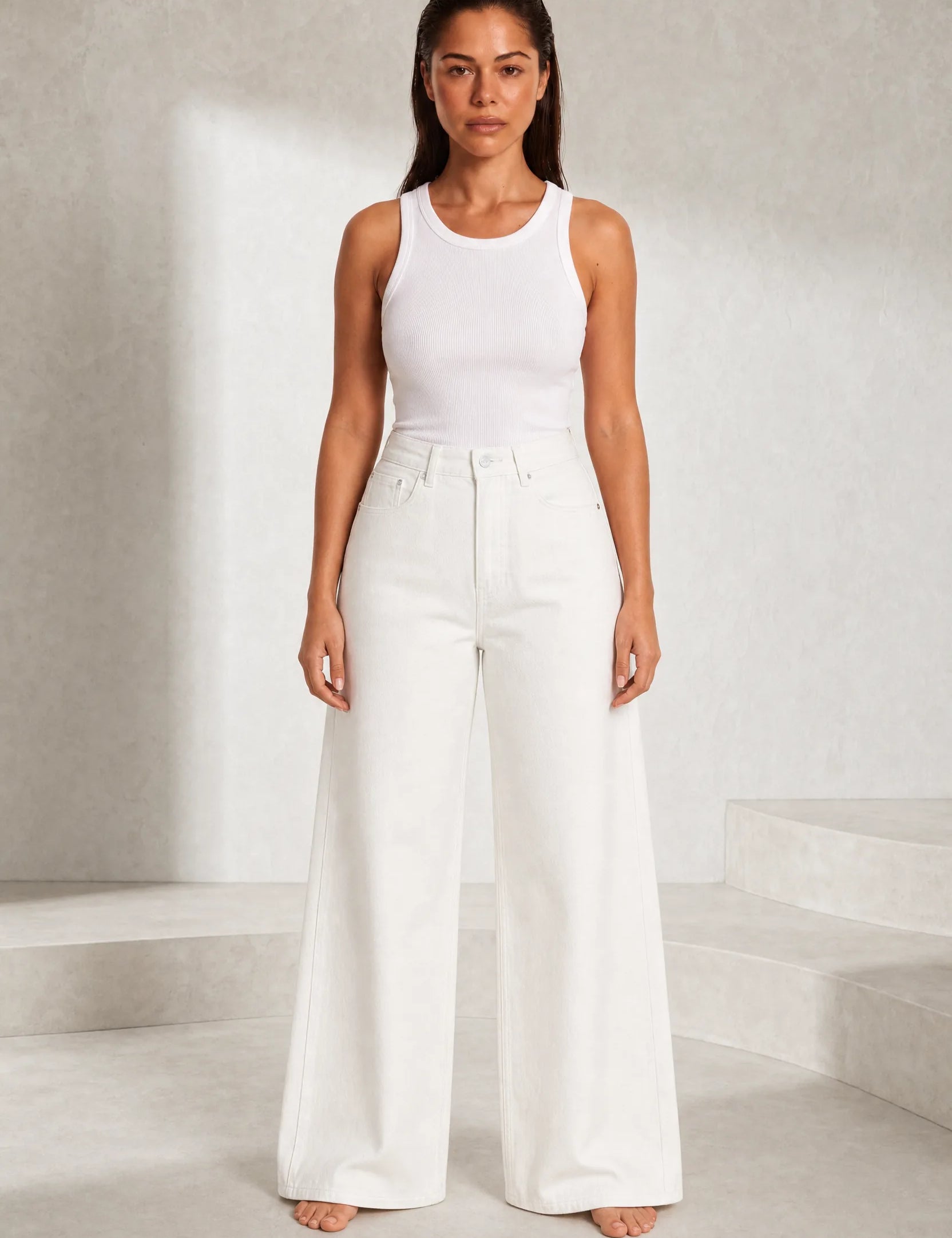 Jean taille haute jambe large | Lounelle Paris