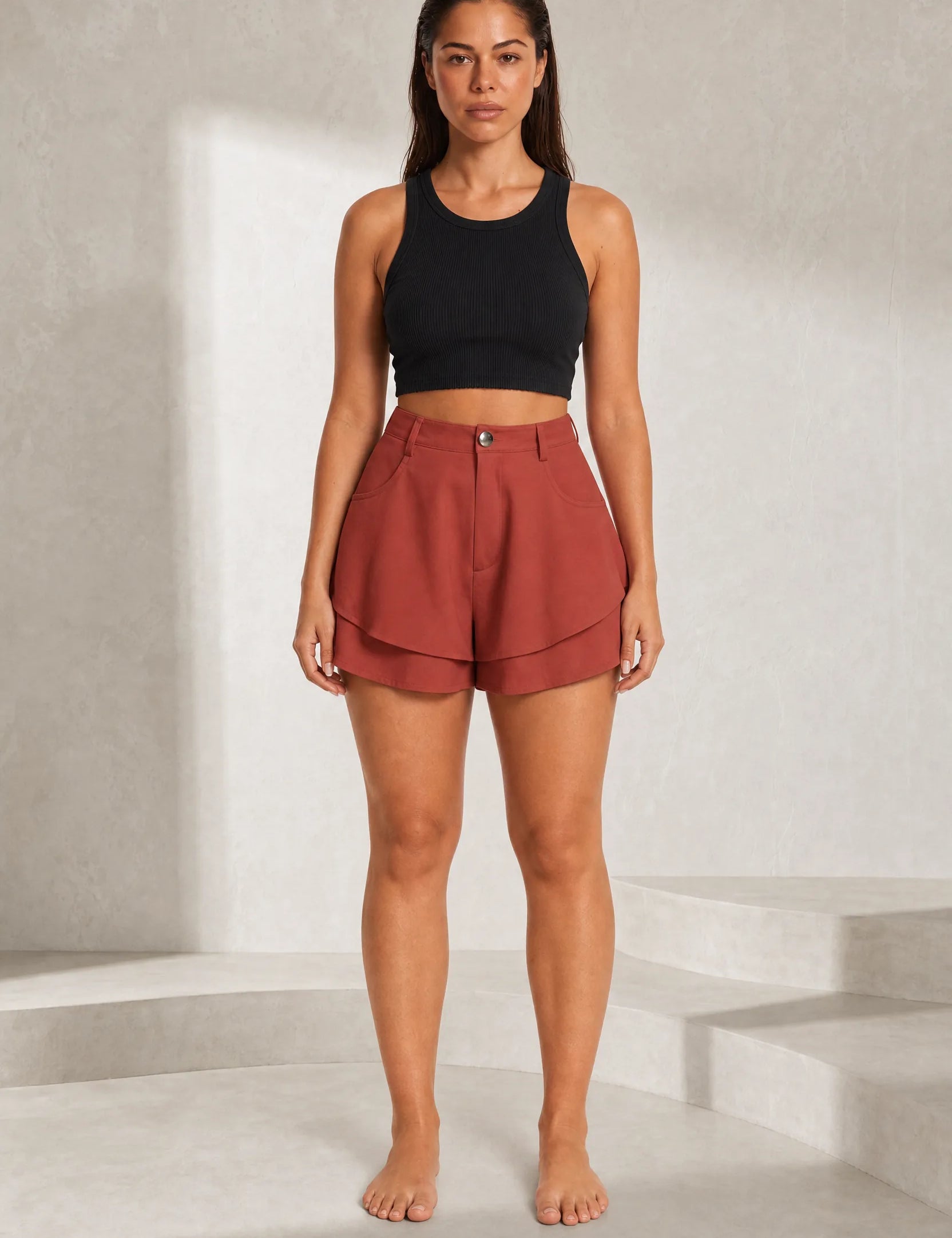 Jupe-culotte taille haute fluide | Lounelle Paris